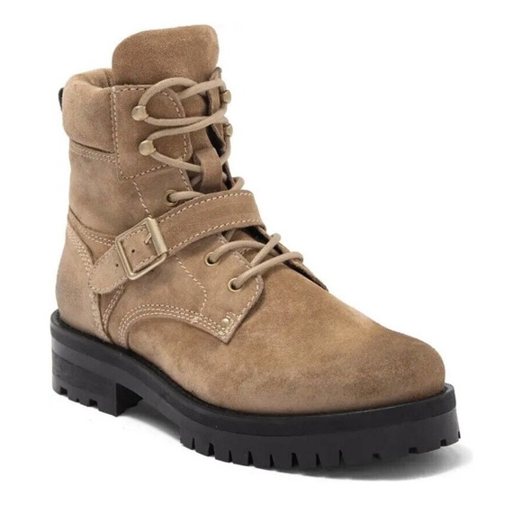 NEW All Saints Paulina Suede Buckle Boot Size 9M Women's Brown